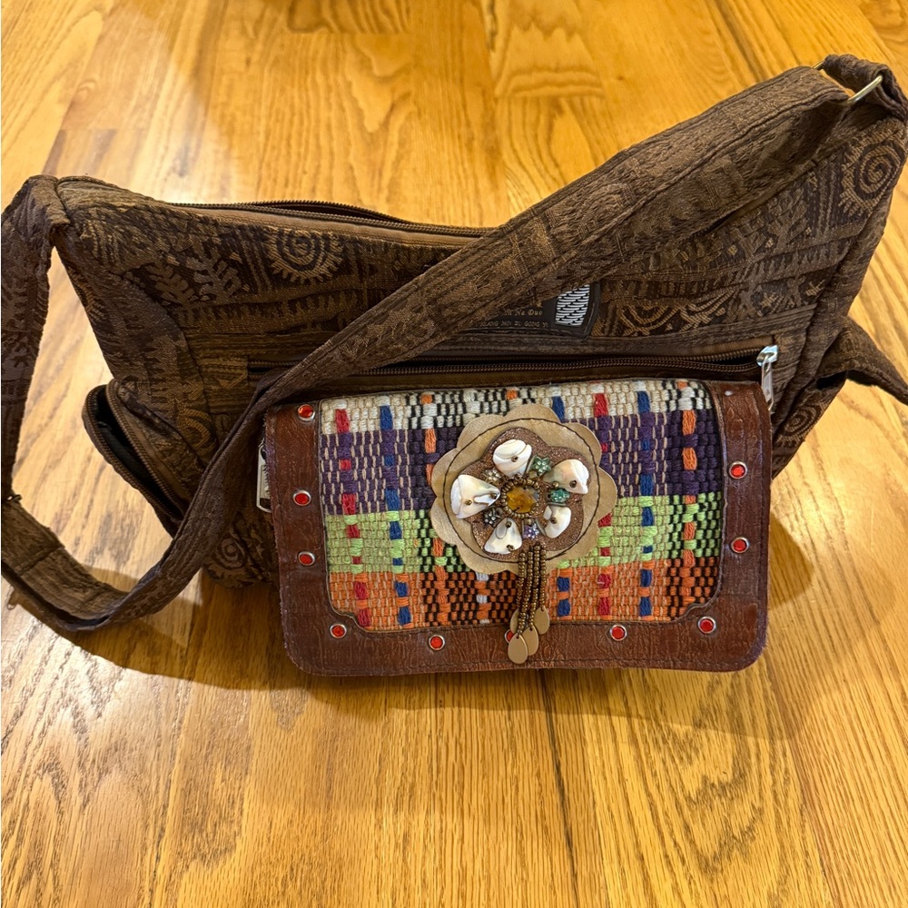 Bohemian Brown Patterned Shoulder Bag